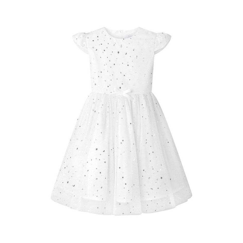 Rachel Riley Girls White Star Tulle Party Dress
